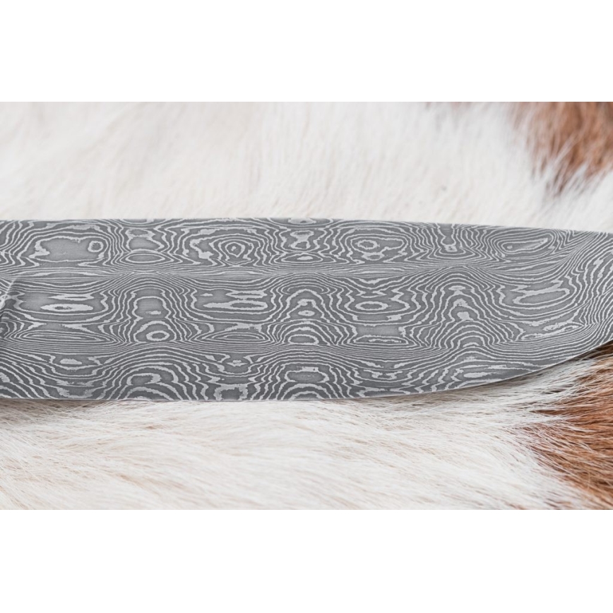 Exclusive Damascus knife 13 cm chestnut tree