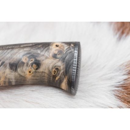 Exclusive Damascus knife 13 cm chestnut tree