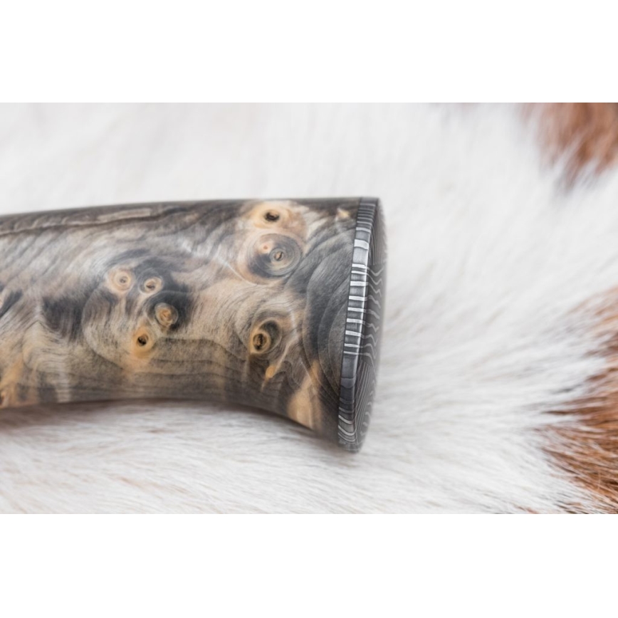Exclusive Damascus knife 13 cm chestnut tree