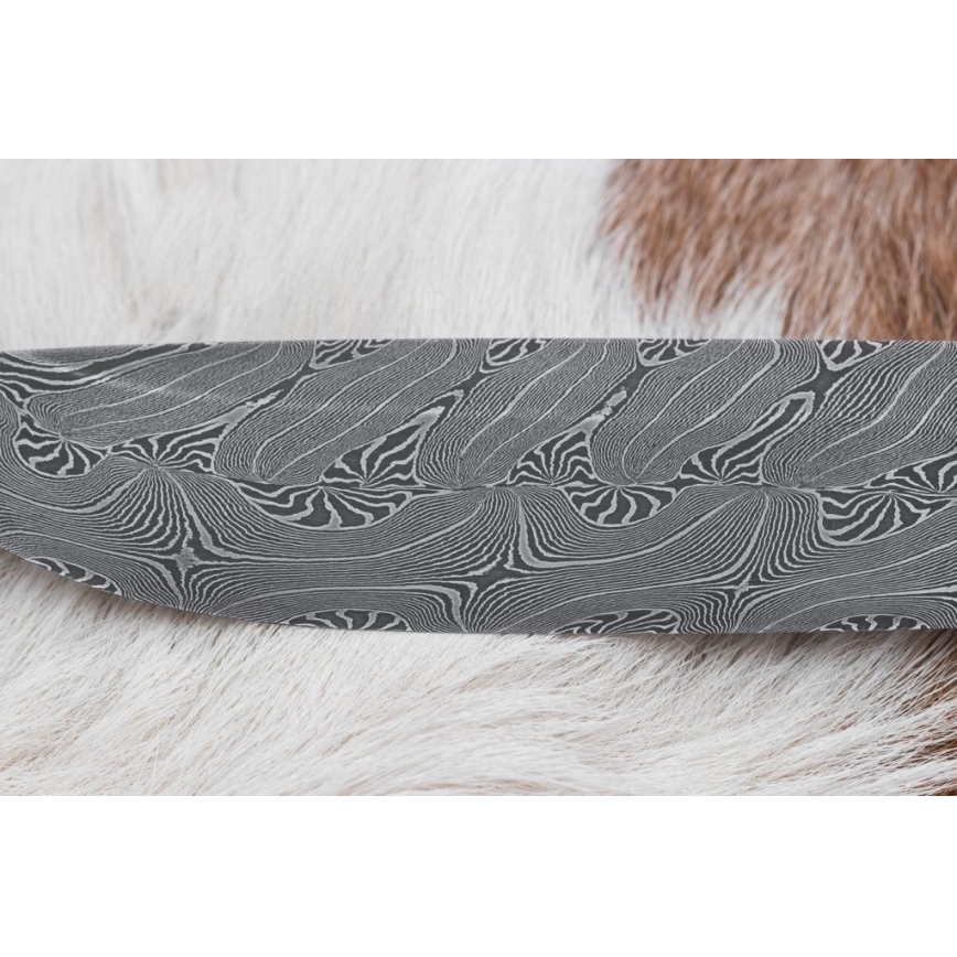 Exclusive Damascus knife 13 cm serpentinite/reindeer antler