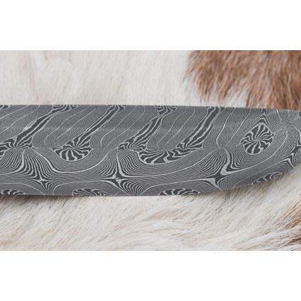 Exclusive Damascus knife 13 cm serpentinite/reindeer antler