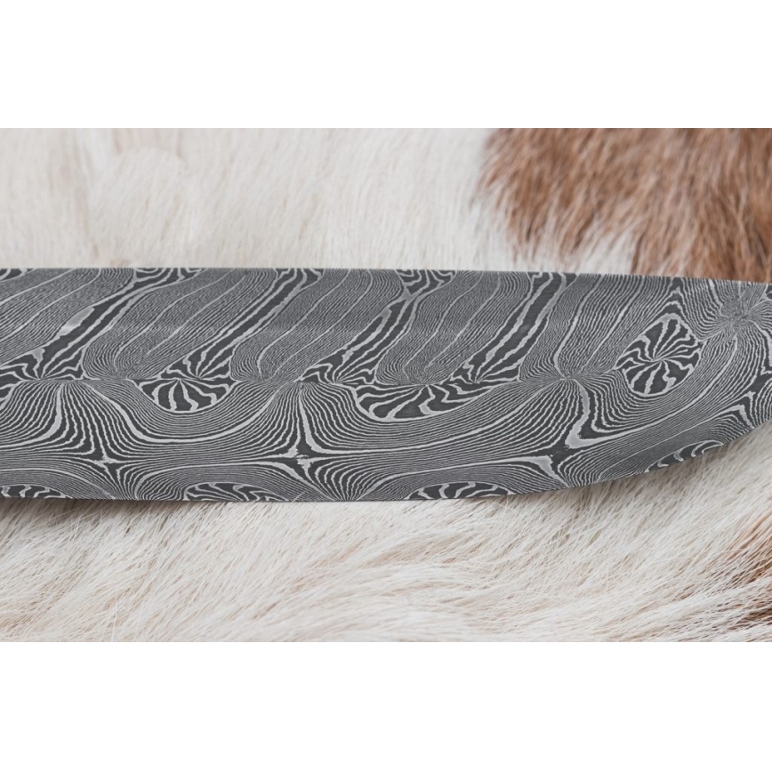 Exclusive Damascus knife 13 cm serpentinite/reindeer antler