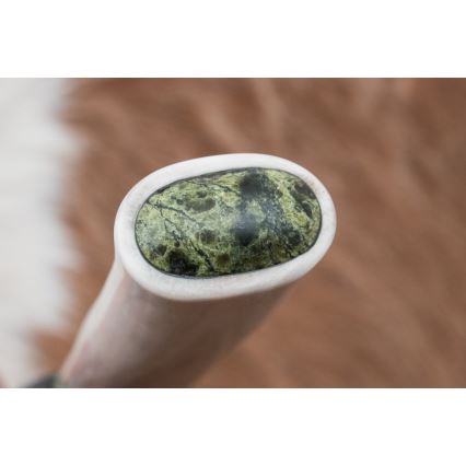 Exclusive Damascus knife 13 cm serpentinite/reindeer antler