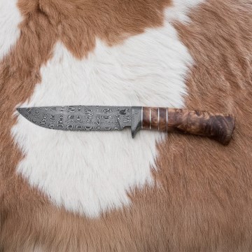 Exclusive Damascus knife 14,4 cm chestnut tree/mammoth tooth