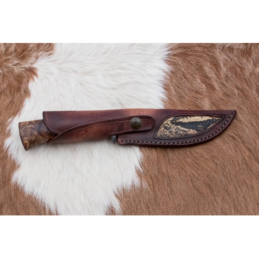 Exclusive Damascus knife 14,4 cm chestnut tree/mammoth tooth