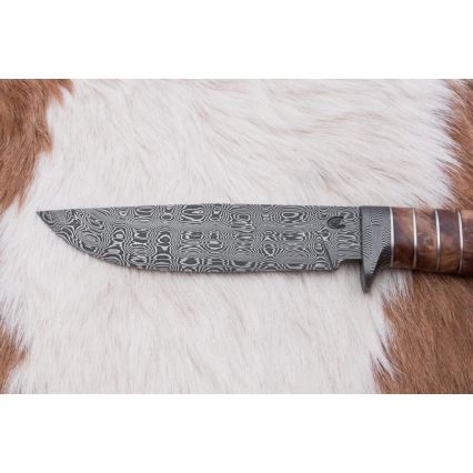 Exclusive Damascus knife 14,4 cm chestnut tree/mammoth tooth