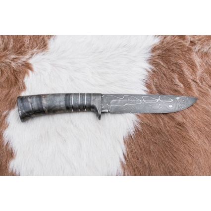 Exclusive Damascus knife 14 cm ash