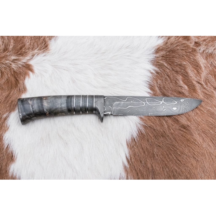Exclusive Damascus knife 14 cm ash