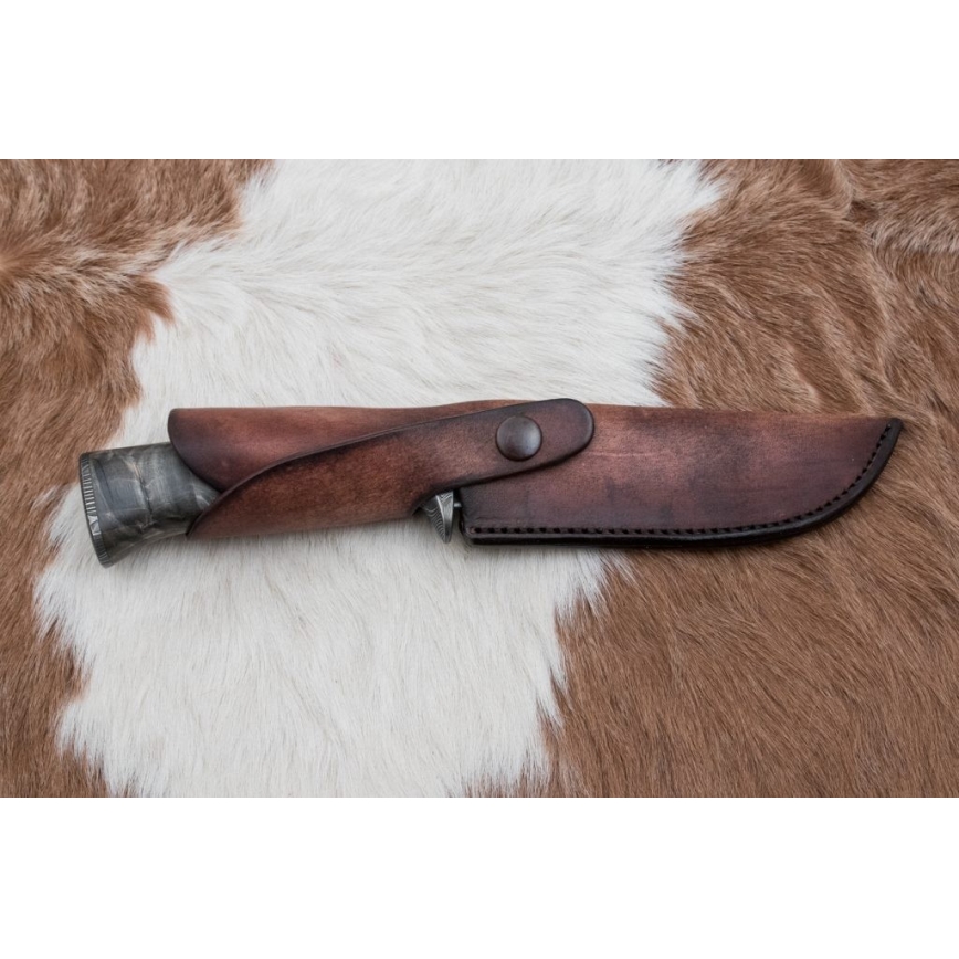 Exclusive Damascus knife 14 cm ash