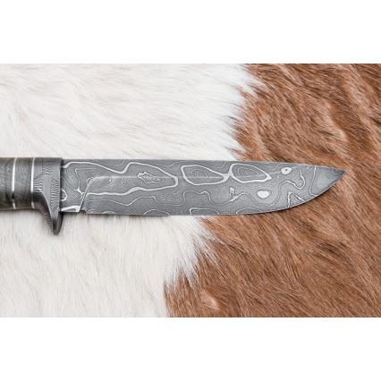 Exclusive Damascus knife 14 cm ash