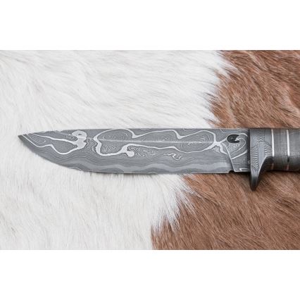 Exclusive Damascus knife 14 cm ash