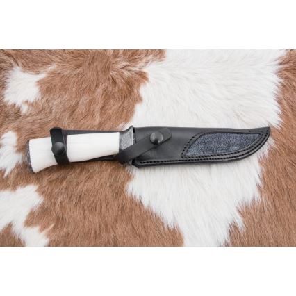Exclusive Damascus knife 15 cm mammoth tusk