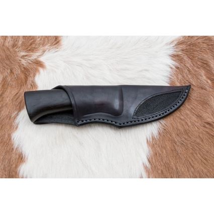 Exclusive Damascus knife 8,6 cm oak/camel bone