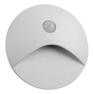 EXIN LED Stair Light with Motion and Dusk Sensor, 2.5W/230V, 3000K, IP65, White, Round