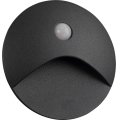 EXIN LED Stair Light with Motion and Dusk Sensor, LED/2.5W/230V, 3000K, IP65, Anthracite, Round