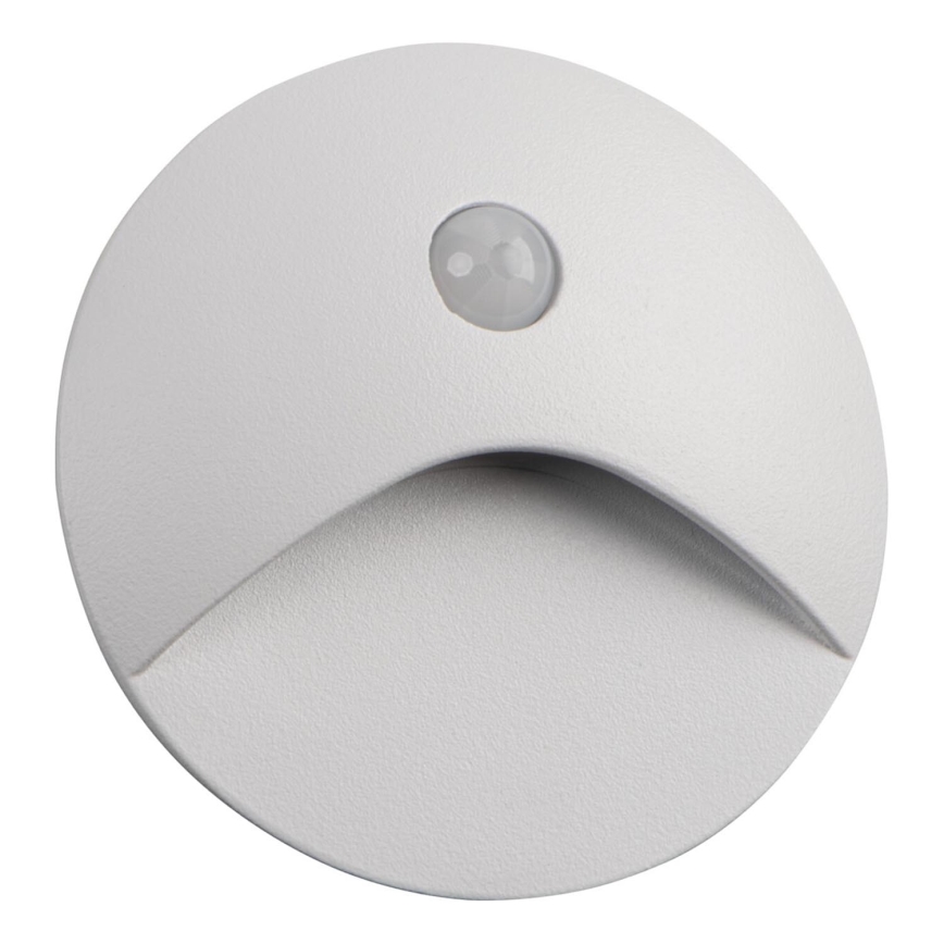 EXIN LED Staircase Light with Motion and Dusk Sensor, 2.5W/230V, 3000K, IP65, White, Round
