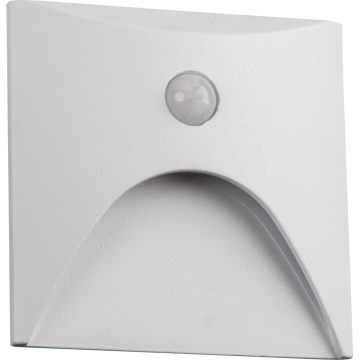 EXIN LED Staircase Light with Motion and Dusk Sensor, 2.5W/230V, 3000K, IP65, White, Square-shaped