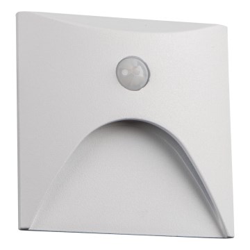 EXIN LED Staircase Light with Motion and Dusk Sensor, 2.5W LED, 230V, 4000K, IP65 — White, Square
