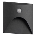 EXIN LED staircase light with motion and dusk sensor, LED/2.5W/230V, 3000K, IP65, anthracite, square