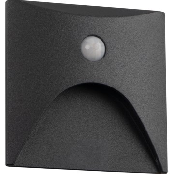 EXIN LED staircase light with motion and dusk sensor, LED/2.5W/230V, 3000K, IP65, anthracite, square