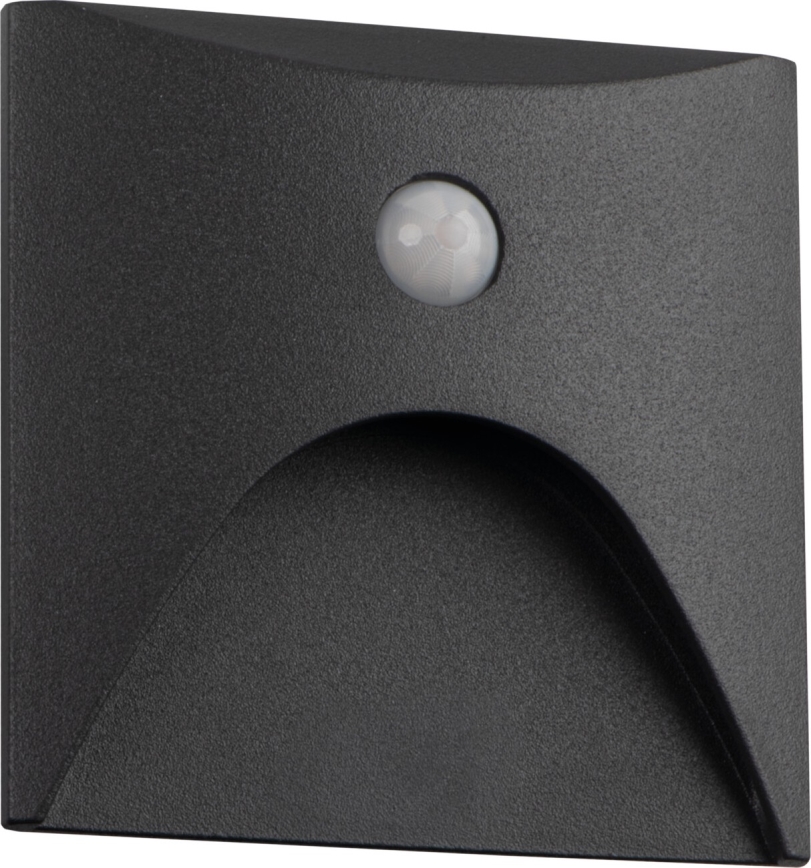 EXIN LED staircase light with motion and dusk sensor, LED/2.5W/230V, 3000K, IP65, anthracite, square