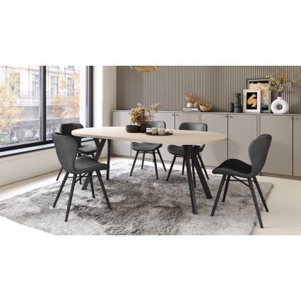 Extendable Dining Table ARTUR Beige/Black