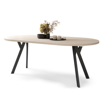 Extendable Dining Table ARTUR Beige/Black