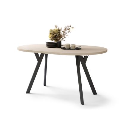 Extendable Dining Table ARTUR Beige/Black