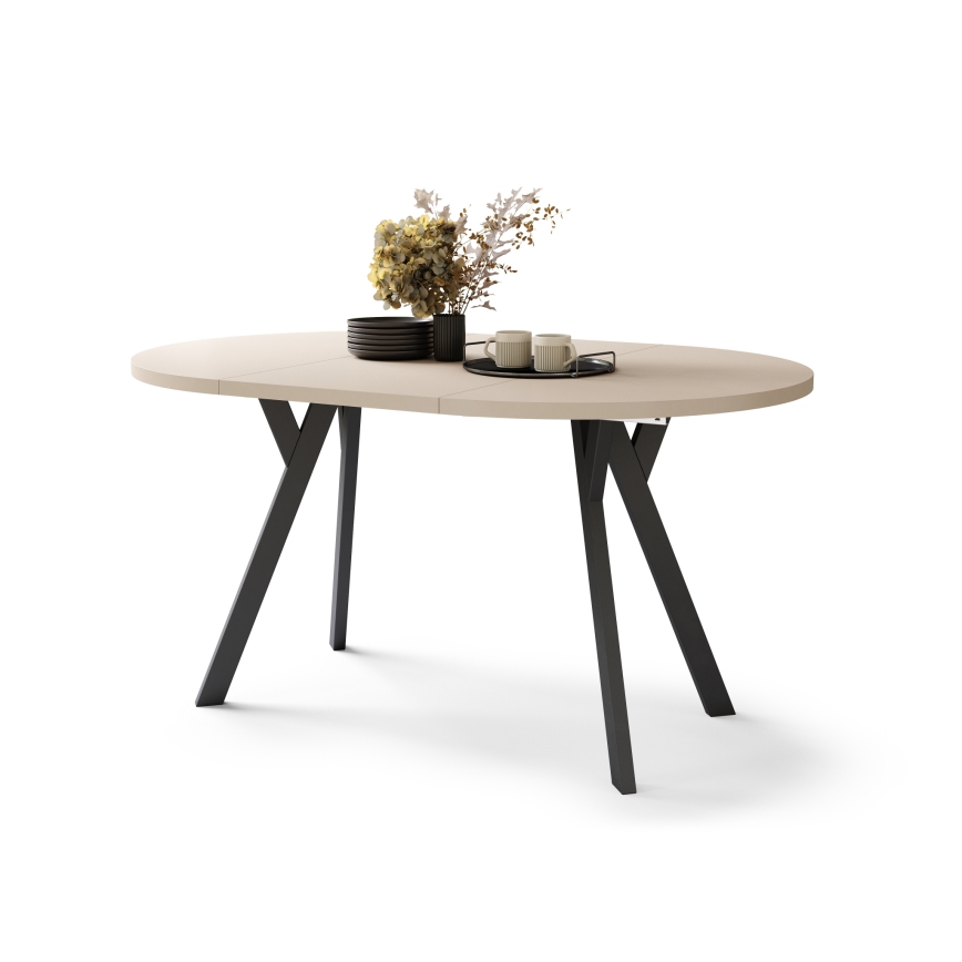 Extendable Dining Table ARTUR Beige/Black