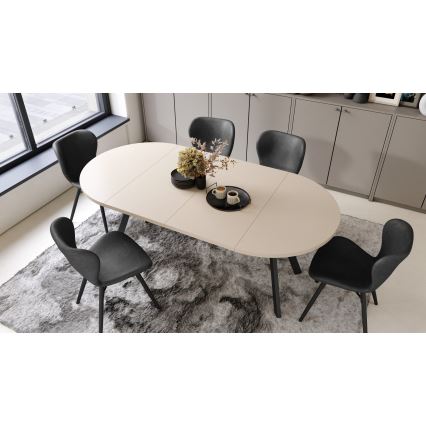 Extendable Dining Table ARTUR Beige/Black
