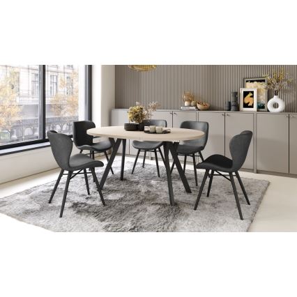 Extendable Dining Table ARTUR Beige/Black