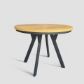 Extendable dining table CENTRO 100/140 x 77 cm craft oak/black