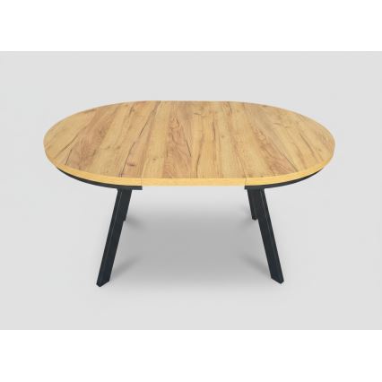 Extendable dining table CENTRO 100/140 x 77 cm craft oak/black