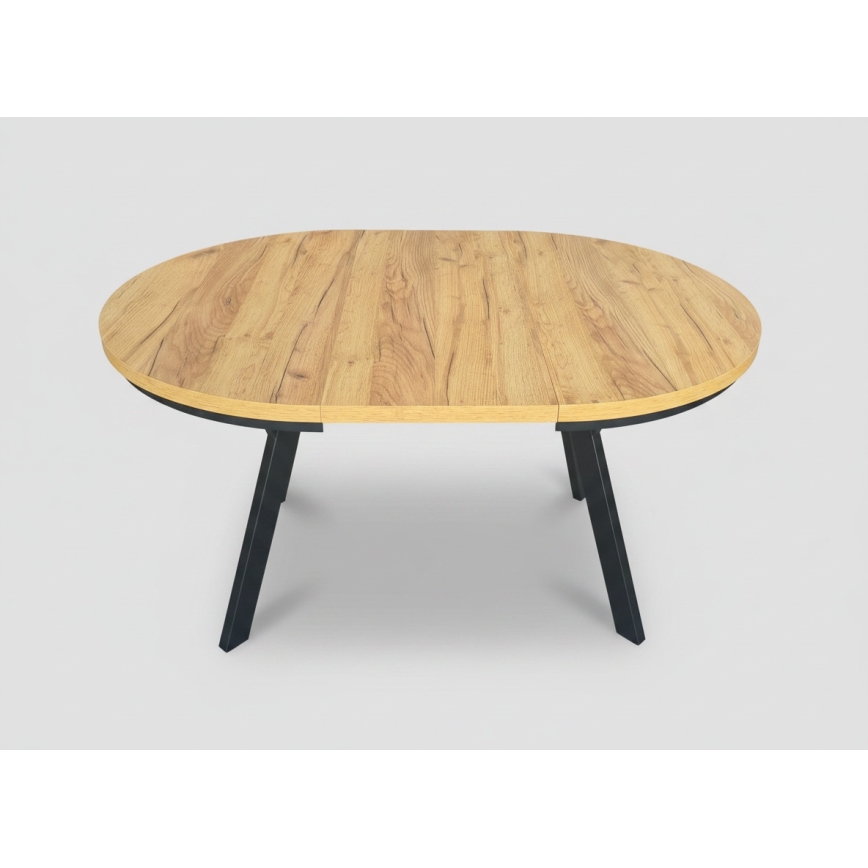 Extendable dining table CENTRO 100/140 x 77 cm craft oak/black