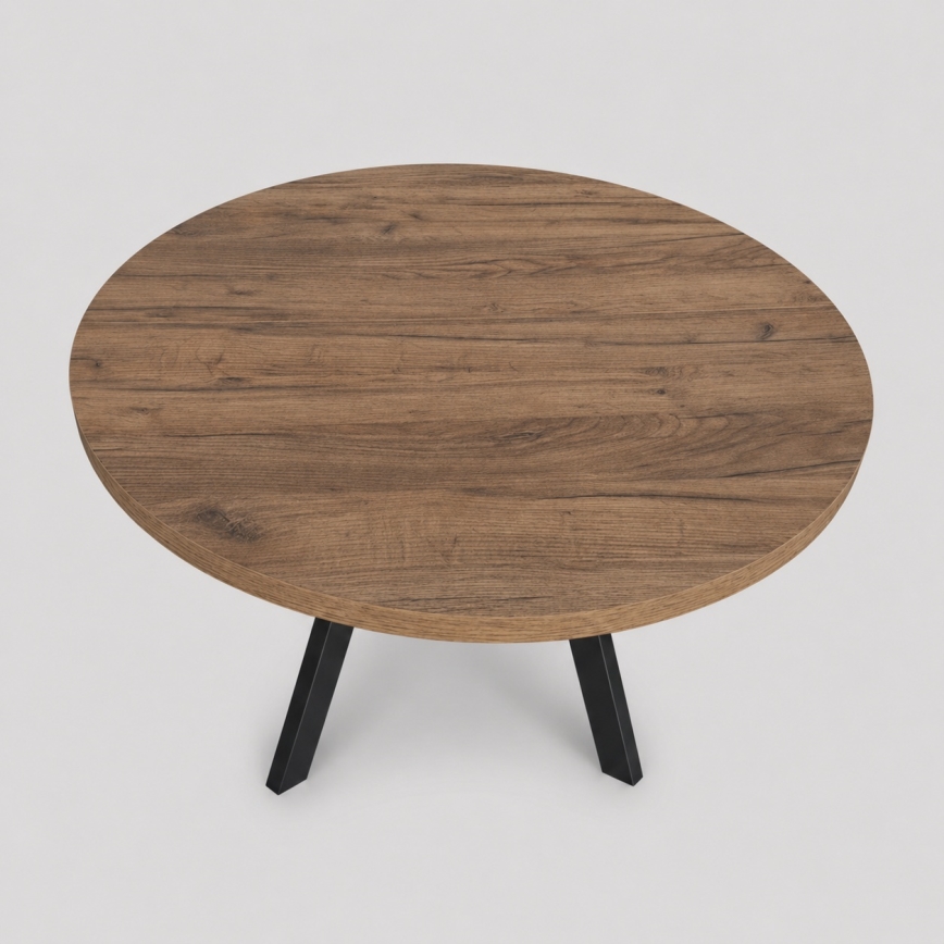 Extendable dining table CENTRO 100/140x77 cm Lefkas oak/black