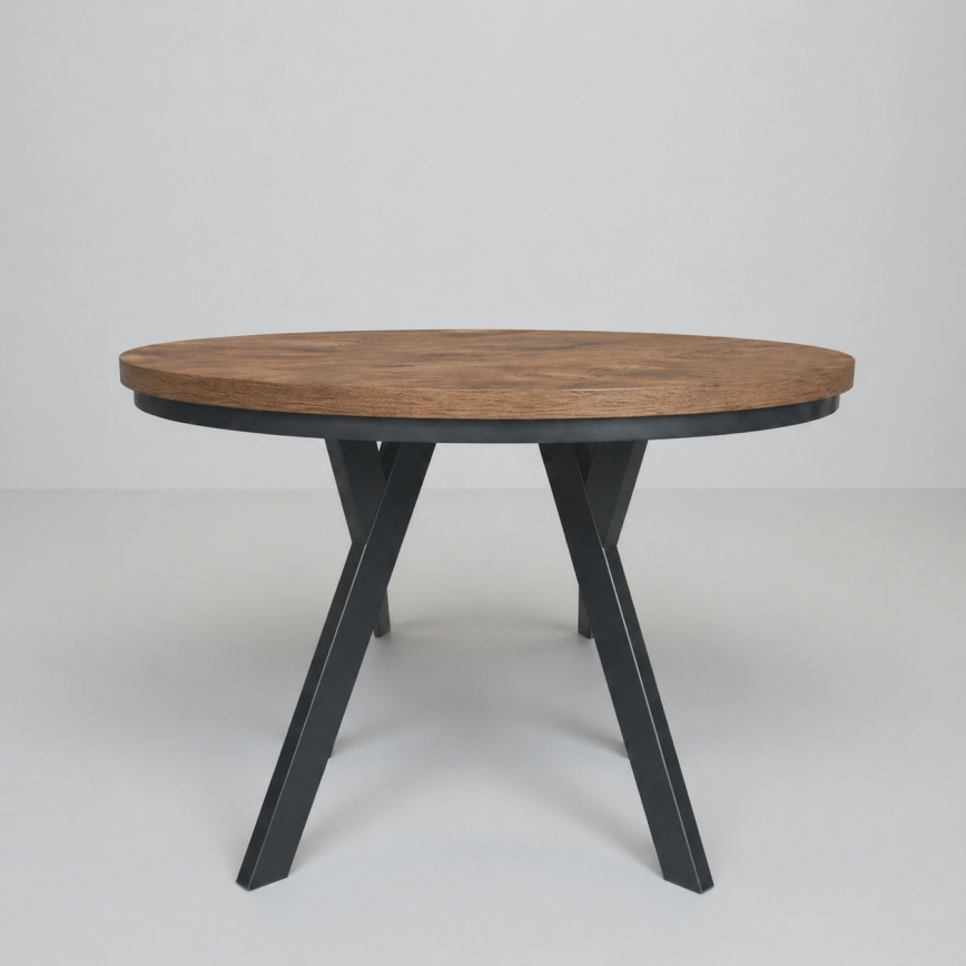 Extendable dining table CENTRO 100/140x77 cm Lefkas oak/black