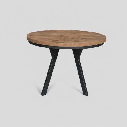 Extendable dining table CENTRO 100/140x77 cm Lefkas oak/black