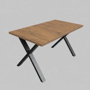 Extendable dining table DOMO 150/190 x 80 cm Lefkas oak/black