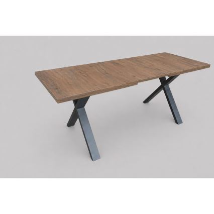 Extendable dining table DOMO 150/190 x 80 cm Lefkas oak/black
