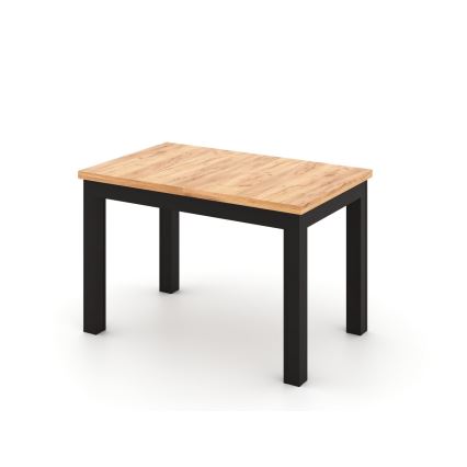 Extendable dining table DOO 120/160x75 cm artisan oak/black