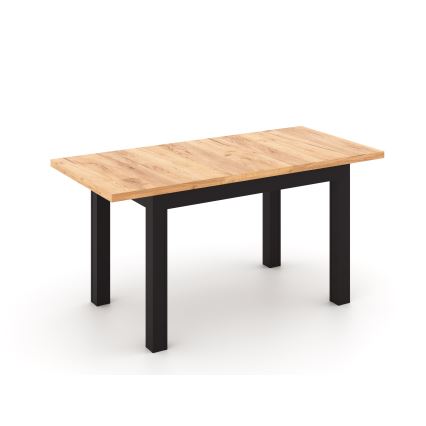 Extendable dining table DOO 120/160x75 cm craft oak/black