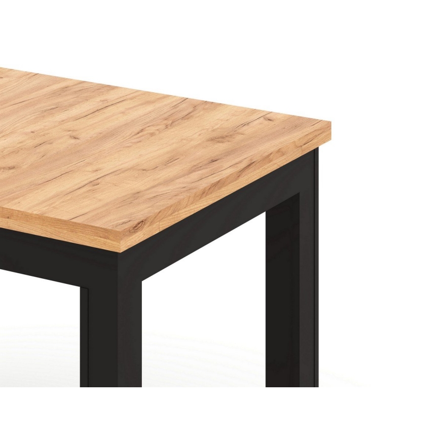 Extendable dining table DOO 120/160x75 cm craft oak/black