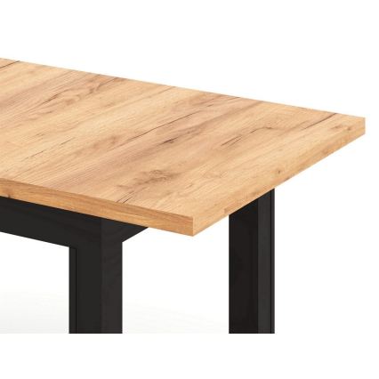 Extendable dining table DOO 120/160x75 cm craft oak/black