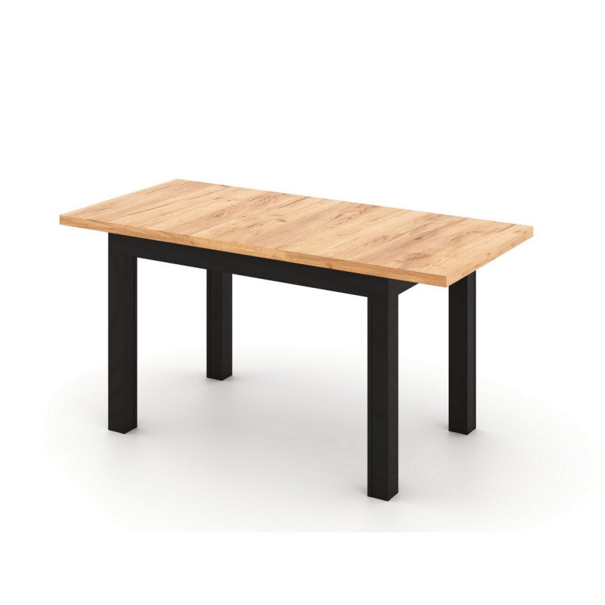 Extendable dining table DOO 120/160x75 cm craft oak/black