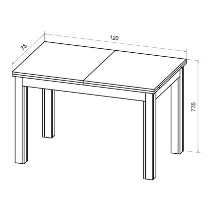 Extendable dining table DOO 120/160x75 cm light walnut