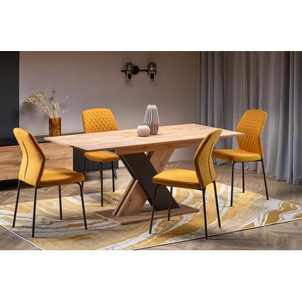 Extendable dining table DROM 130/175x85 cm Wotan oak/black