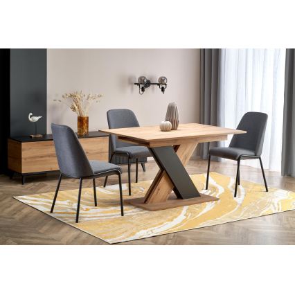 Extendable dining table DROM 130/175x85 cm Wotan oak/black
