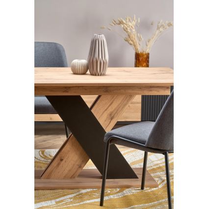 Extendable dining table DROM 130/175x85 cm Wotan oak/black