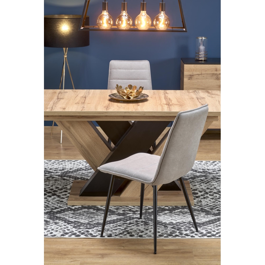 Extendable dining table DROM 160/200x90 cm Wotan oak/black
