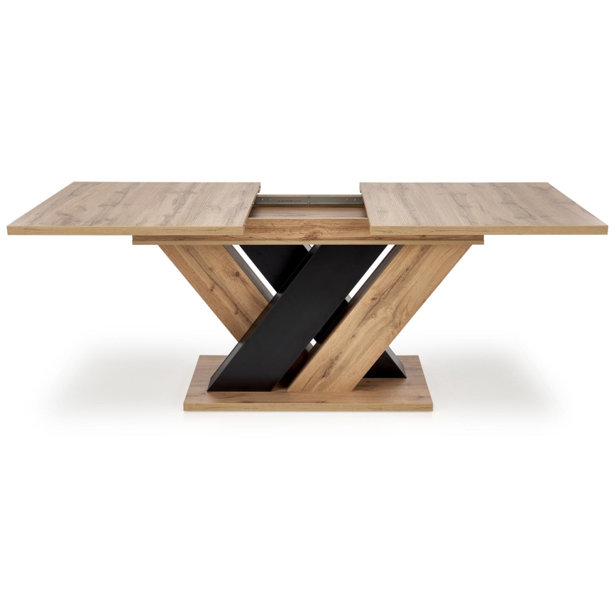 Extendable dining table DROM 160/200x90 cm Wotan oak/black